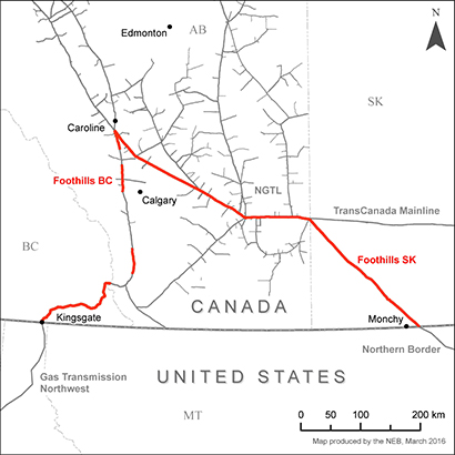 Map – Foothills Pipeline System