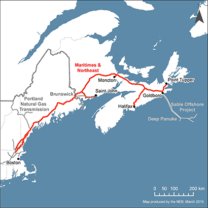Map – Maritimes & Northeast Pipeline